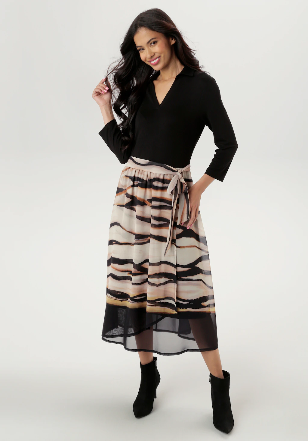 Aniston SELECTED Jerseykleid, mit abnehmbaren Bindeband - NEUE KOLLEKTION günstig online kaufen