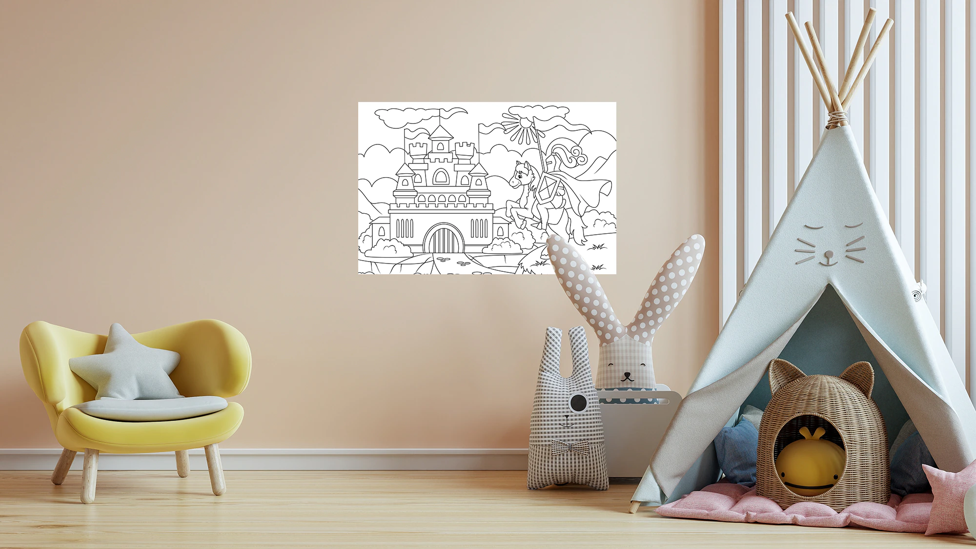 queence Wandsticker "Ritterburg", (1 St.), DIY-Wandsticker zum Bemalen günstig online kaufen