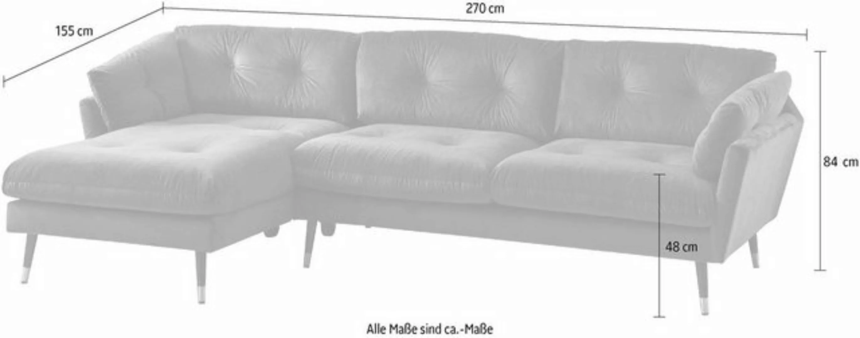 Trends by HG Ecksofa Japan L-Form, mit Fuß in Holz-Metallkombination, Recam günstig online kaufen