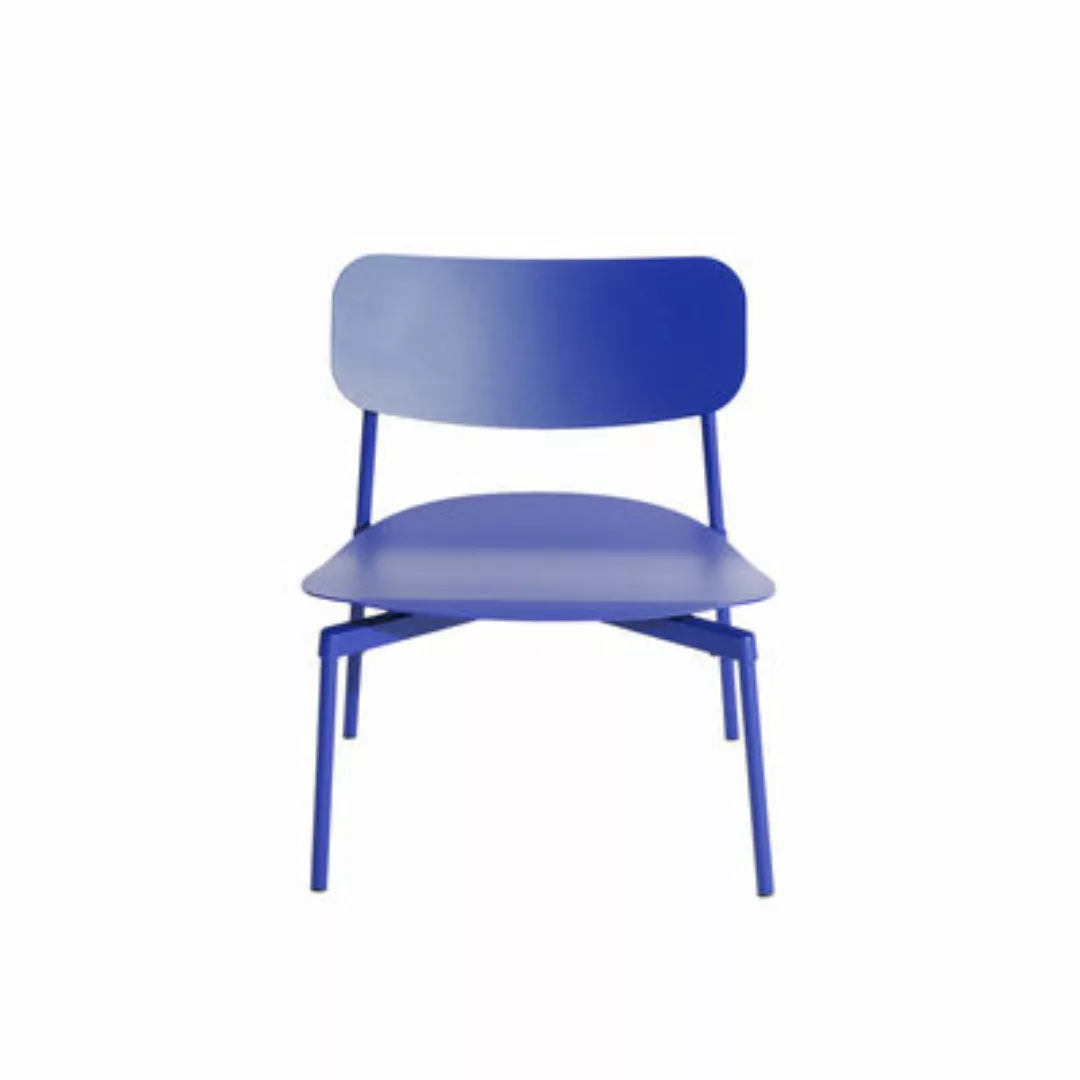 Niedrig stapelbarer Sessel Fromme metall blau / Aluminium - Petite Friture günstig online kaufen