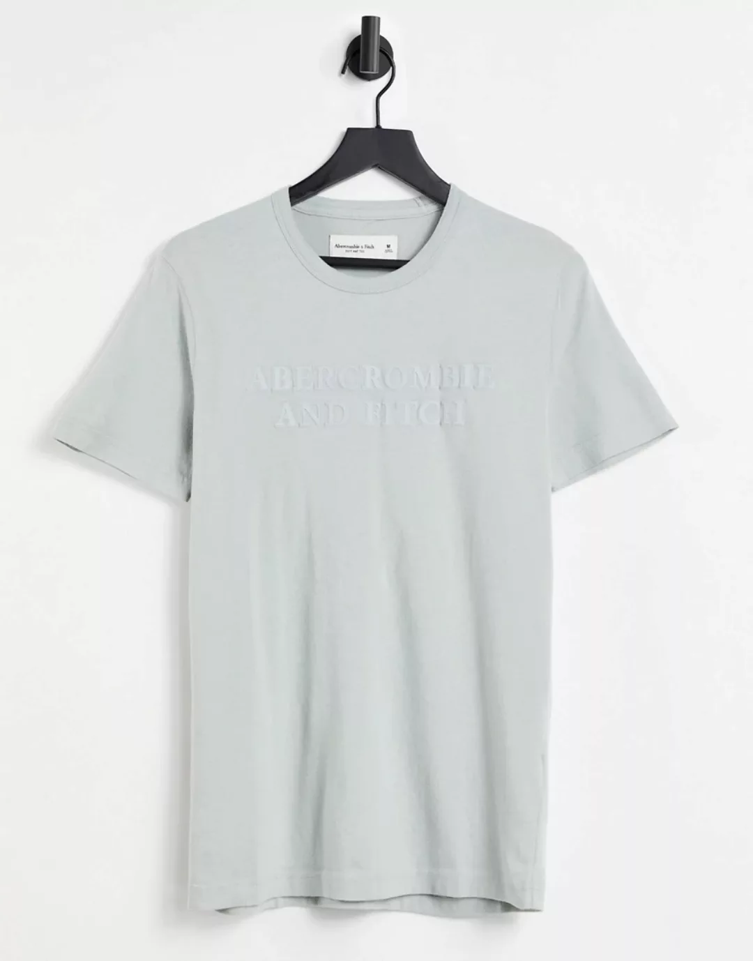 Abercrombie & Fitch – Tech-T-Shirt in Grün mit farblich abgestimmtem Logo günstig online kaufen