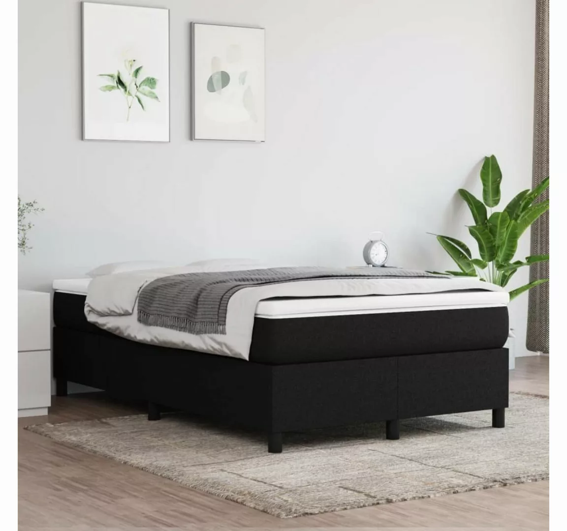 furnicato Bett Boxspringbett mit Matratze Schwarz 120x200 cm Stoff günstig online kaufen