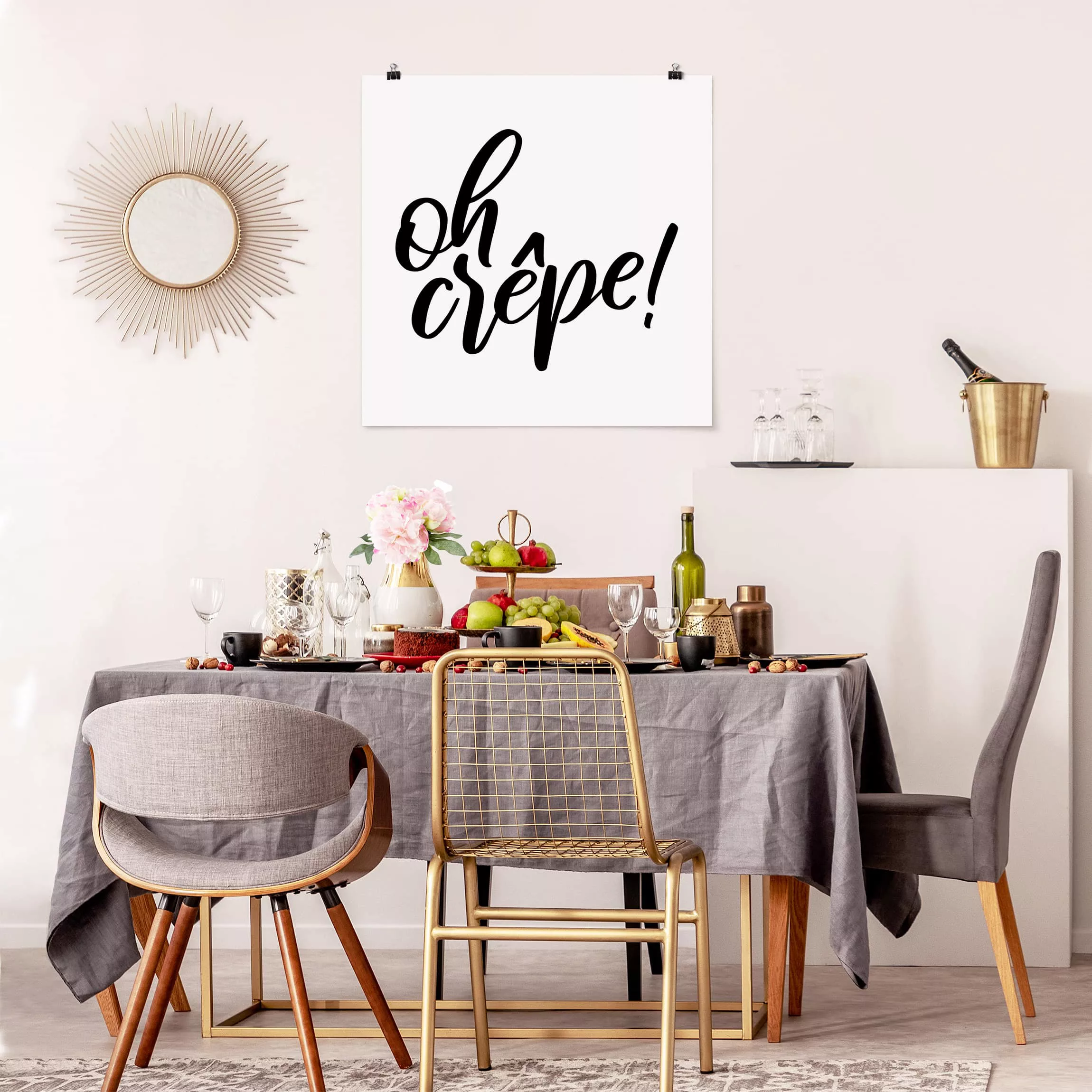 Poster Spruch - Quadrat Oh crêpe! günstig online kaufen