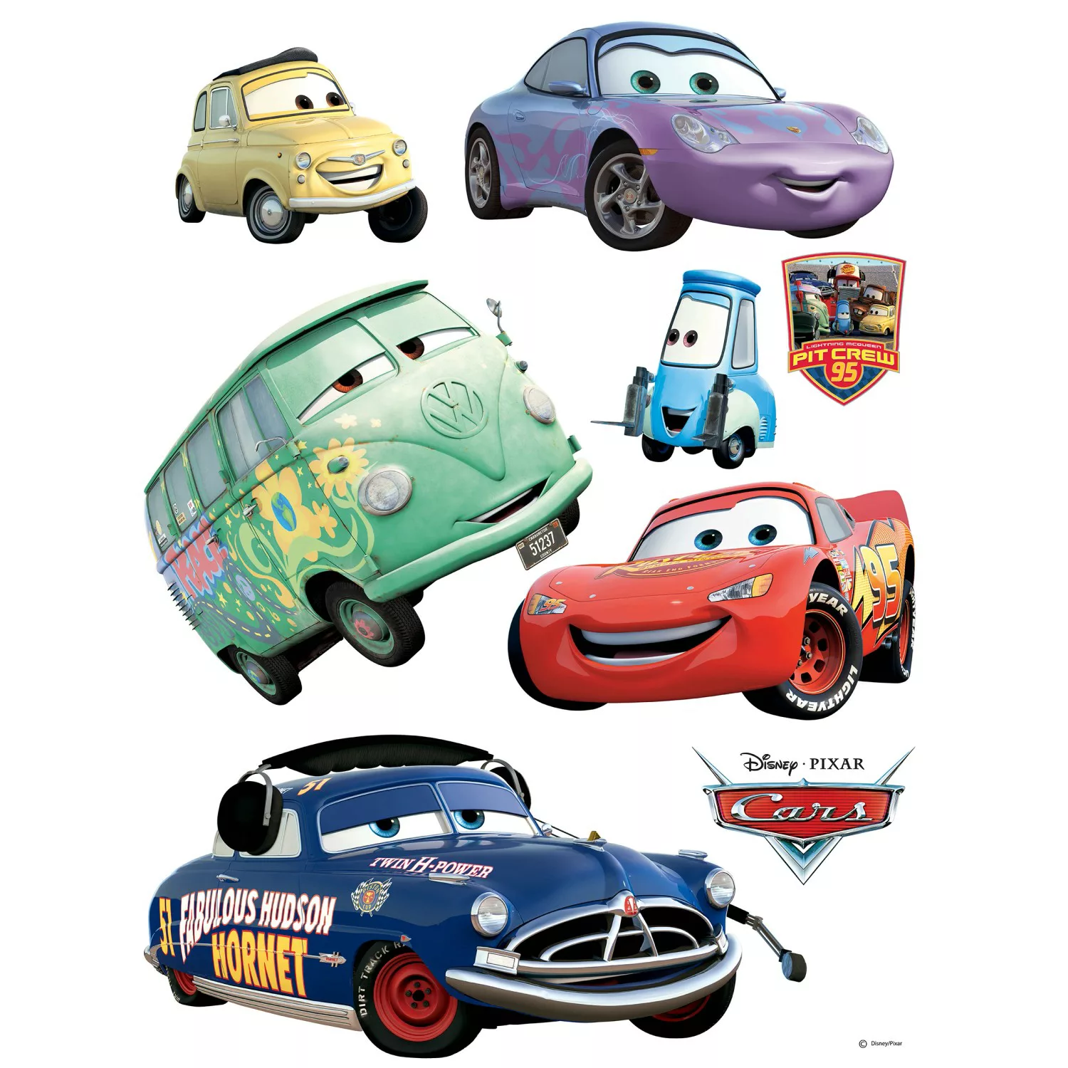 Disney Wandtattoo Cars Rot Blau und Grün 65 x 85 cm 600179 günstig online kaufen