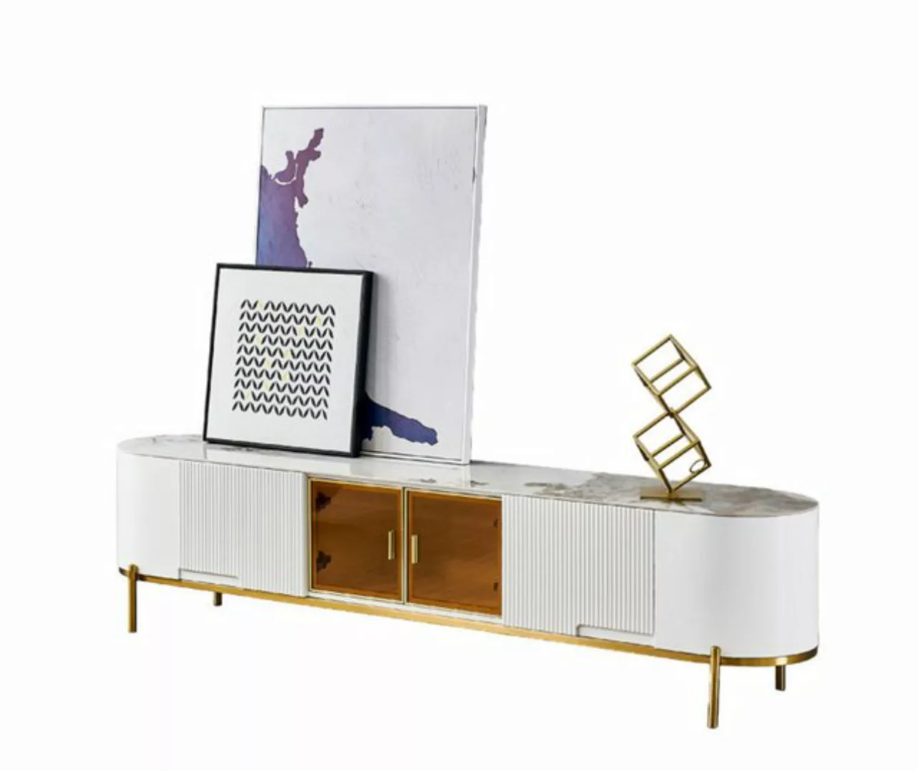 JVmoebel TV-Schrank Luxus rtv Lowboard Sideboard Wohnzimmer Holz Weiß Moder günstig online kaufen