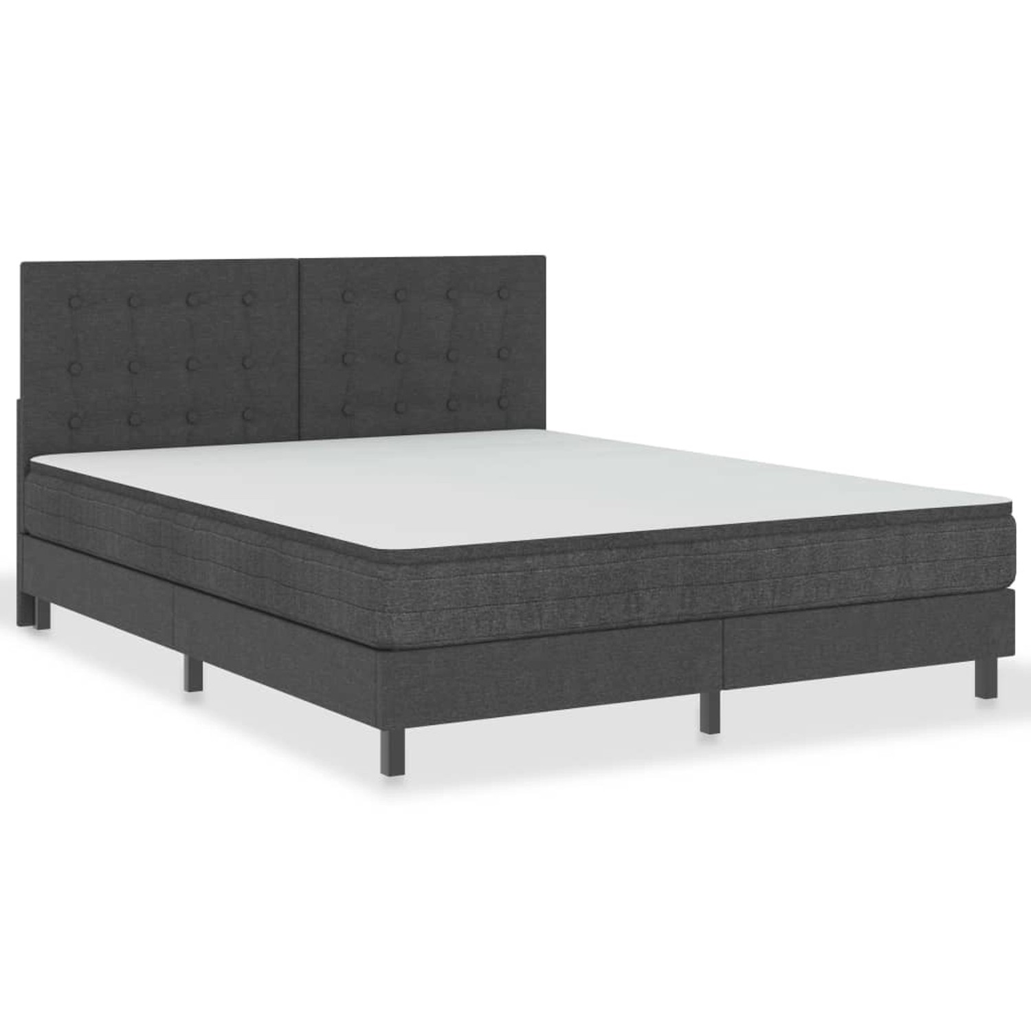 vidaXL Boxspringbett Boxspringbett Dunkelgrau Stoff 180x200 cm Doppelbett B günstig online kaufen