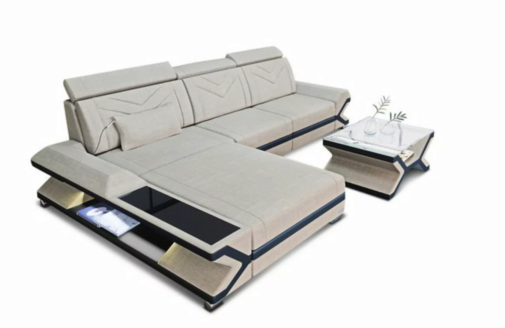 Sofa Dreams Ecksofa Polster Couch Stoffsofa Sofa Napoli L Form Polstersofa, günstig online kaufen