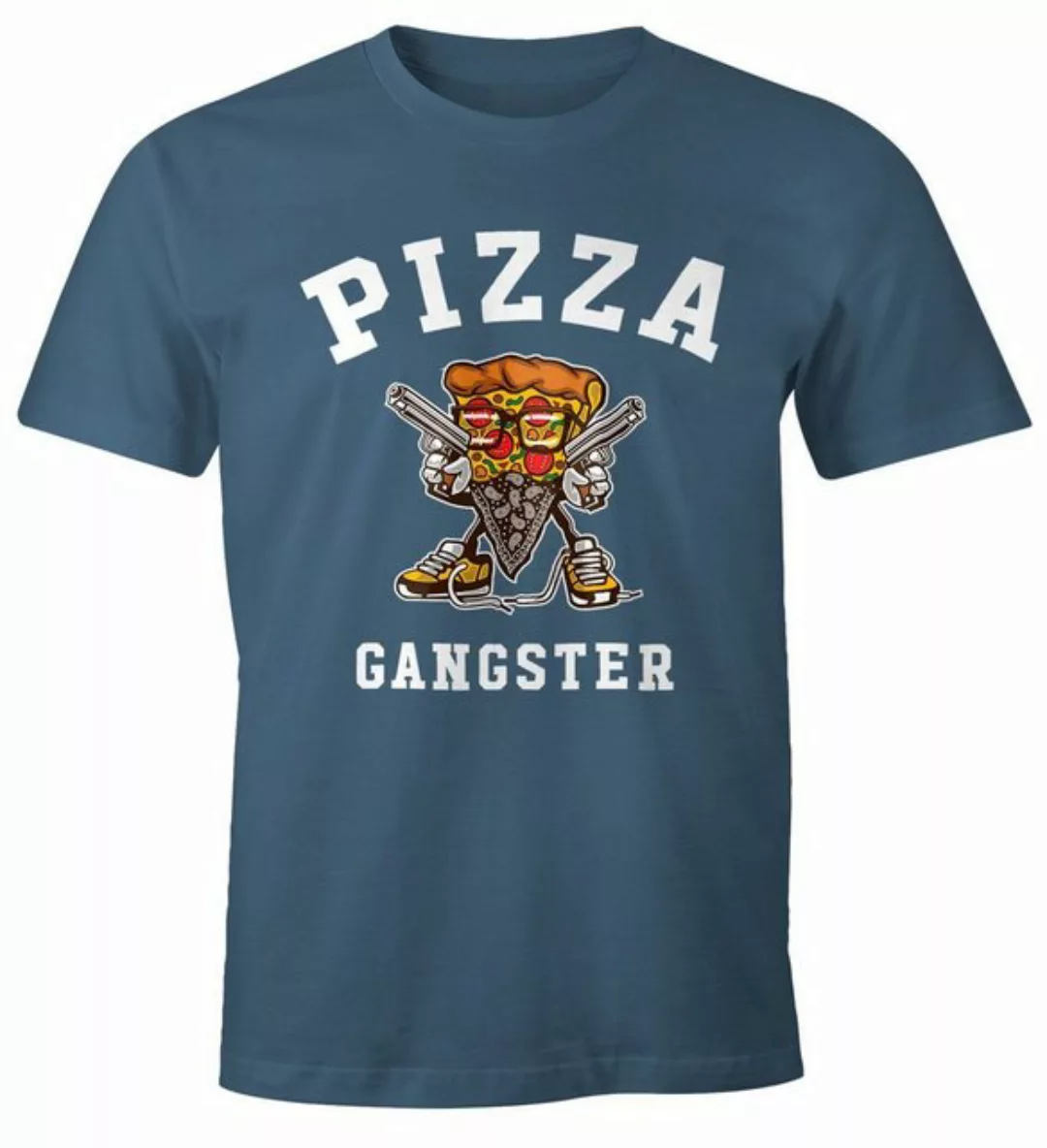 MoonWorks Print-Shirt Pizza Gangster Herren T-Shirt Fun-Shirt Moonworks® mi günstig online kaufen