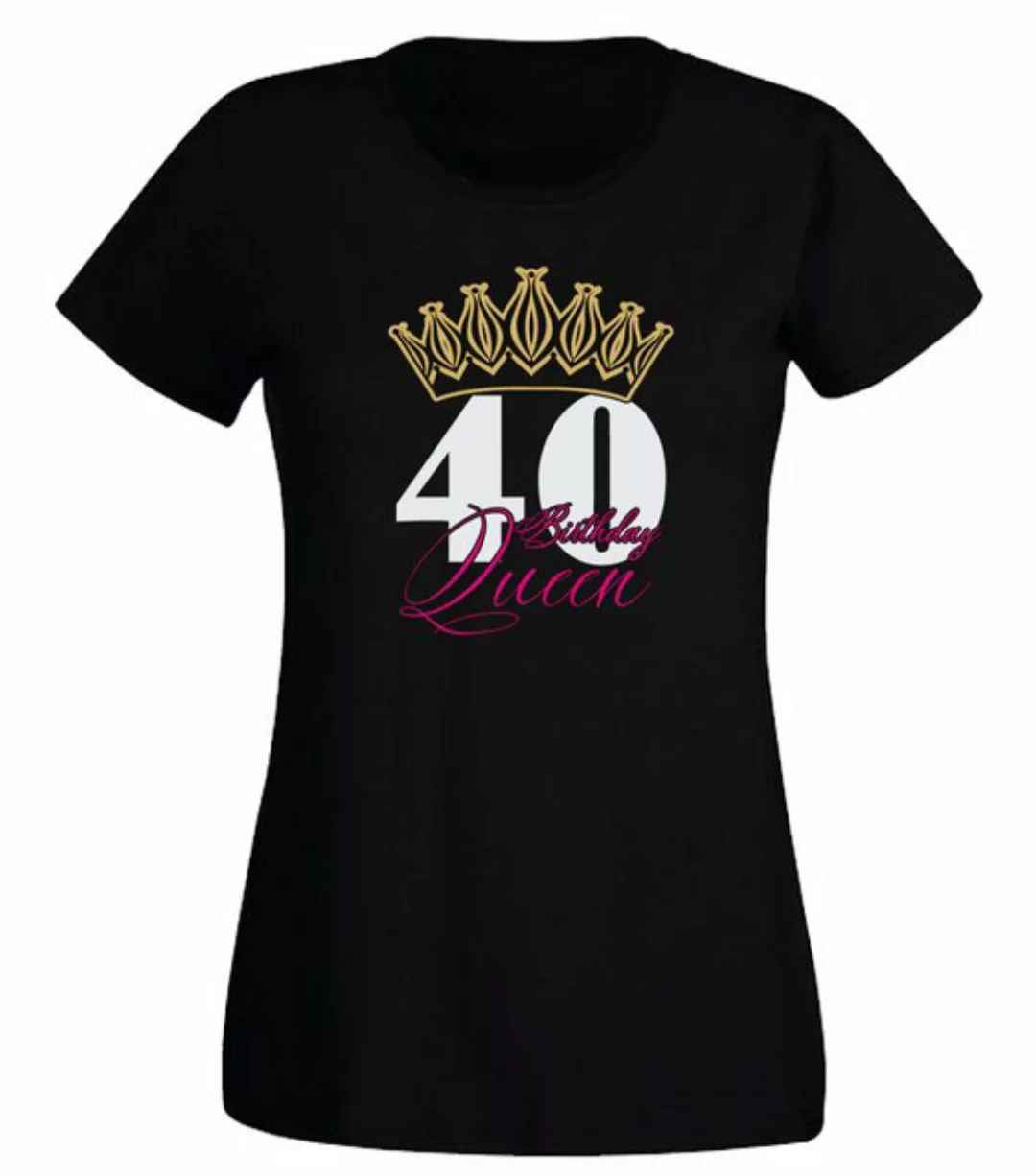 G-graphics T-Shirt 40 – Birthday Queen Slim-fit Damen T-Shirt mit Motiv zum günstig online kaufen