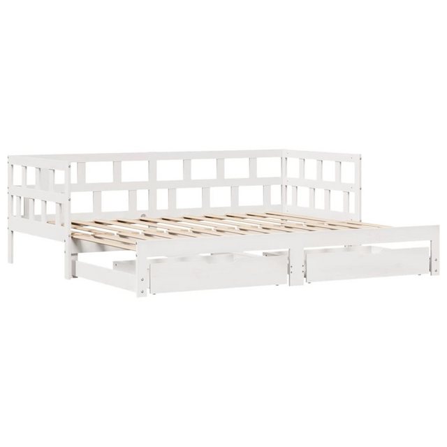 vidaXL Bett Tagesbett Ausziehbar mit Schubladen Weiß 90x190 cm Kiefernholz günstig online kaufen