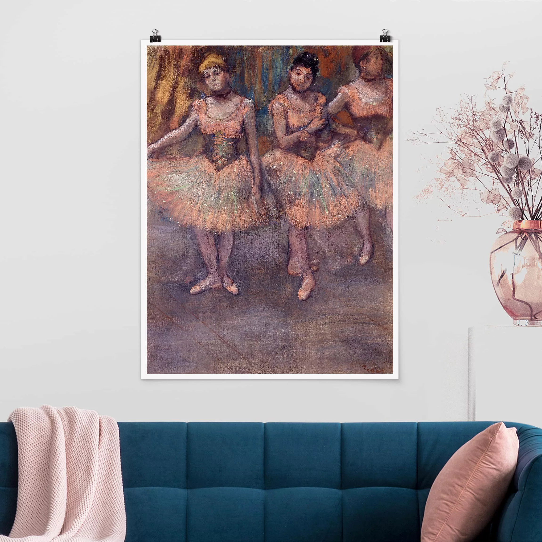 Poster Kunstdruck - Hochformat Edgar Degas - Tänzerinnen vor Exercice günstig online kaufen