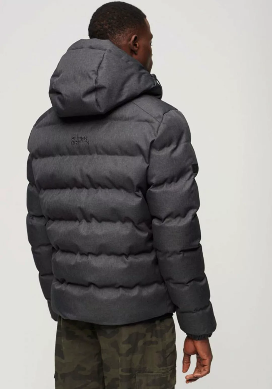 Superdry Steppjacke "HOODED TWEED SPORTS PUFFER JKT", mit Kapuze günstig online kaufen