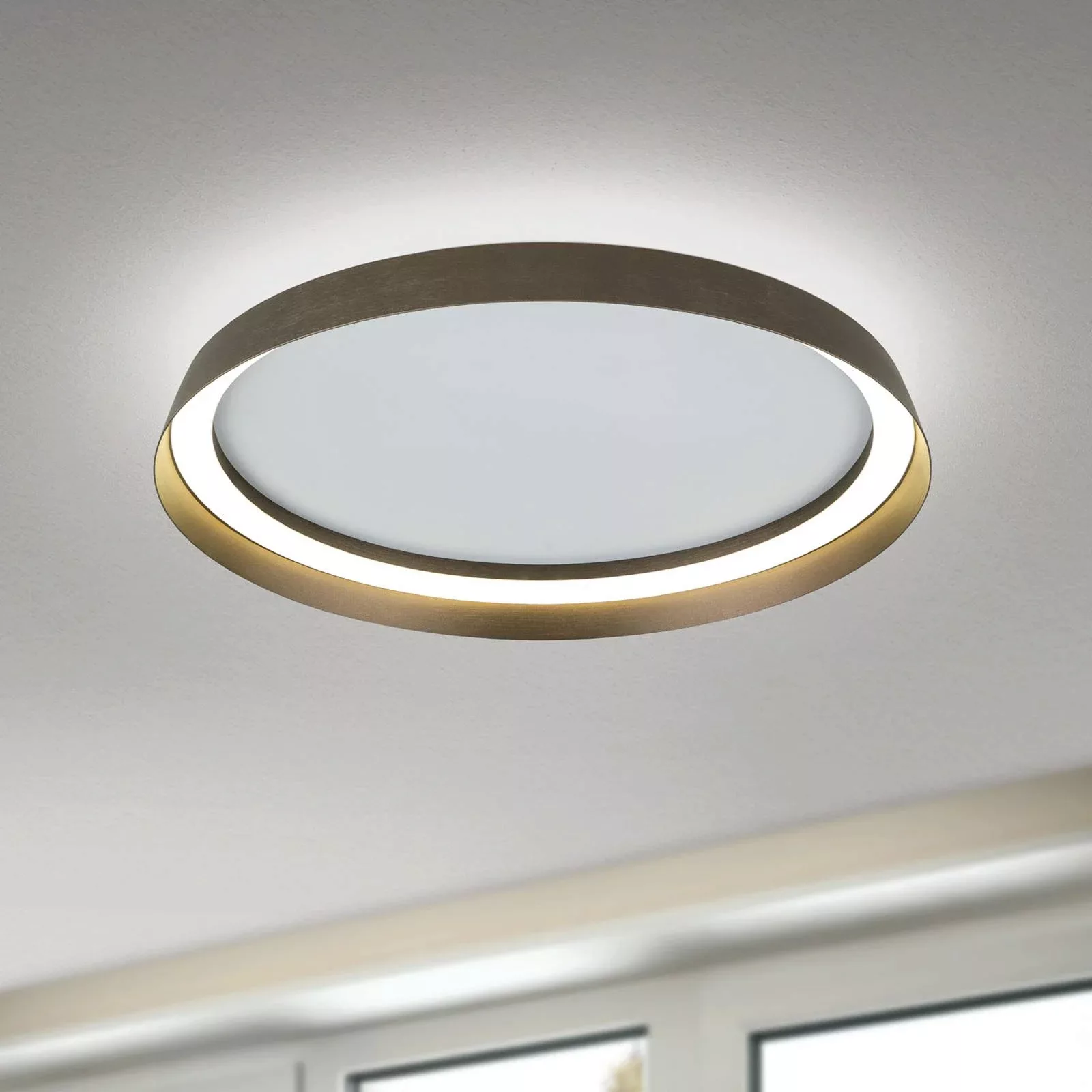 LED-Deckenlampe Manta, Ø 45 cm, alu/bronze, Alu, up/down günstig online kaufen