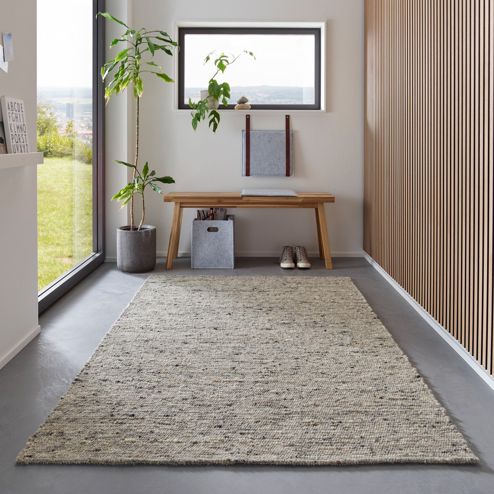 TaCa Home Wollteppich Gewalkter Handweb Woll-Teppich, günstig online kaufen