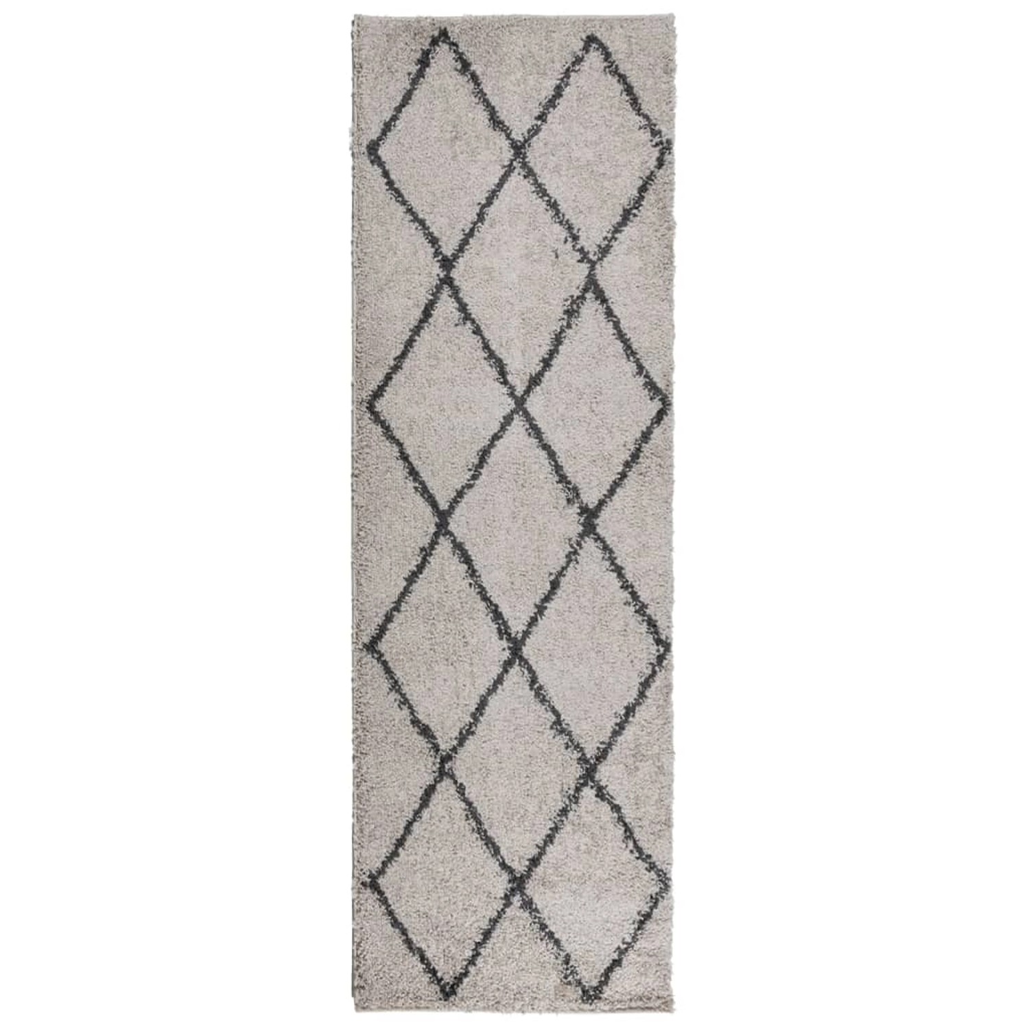 vidaXL Teppich Shaggy Hochflor Modern Beige Und Anthrazit 80x250 Cm 1955953 günstig online kaufen
