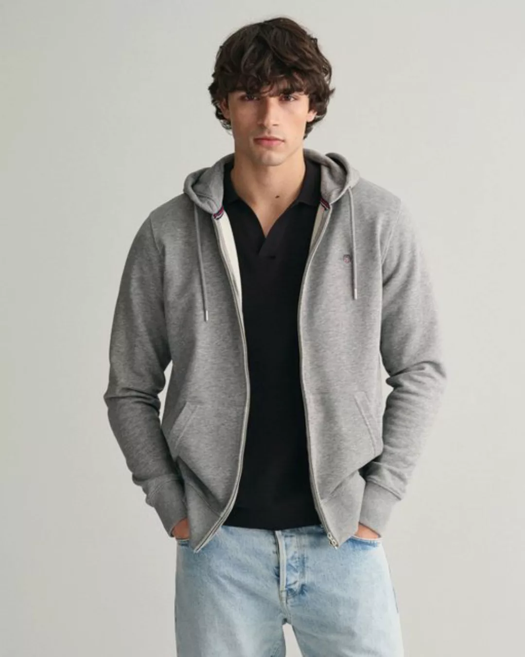 Gant Hoodie REG SHIELD FULL ZIP HOODIE, EVENING BLUE günstig online kaufen