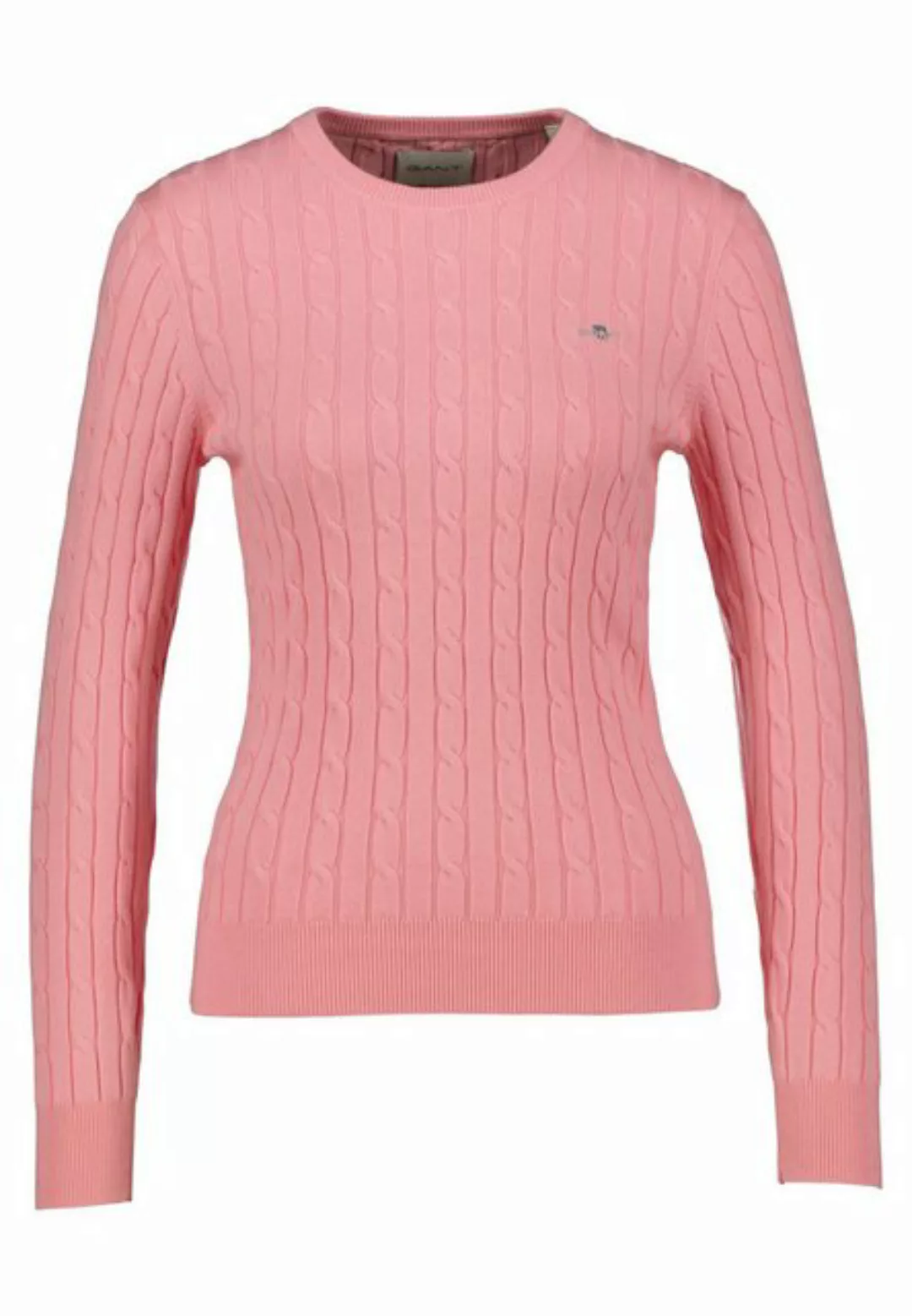 Gant Strickpullover STRETCH COTTON CABLE C-NECK mit Logostickerei auf der B günstig online kaufen