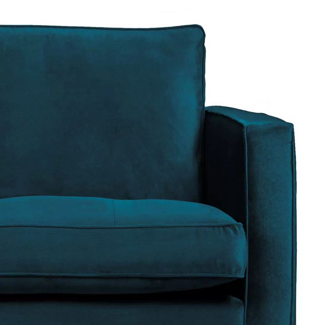 Sitzsofa in Blau Samt Retrostil günstig online kaufen