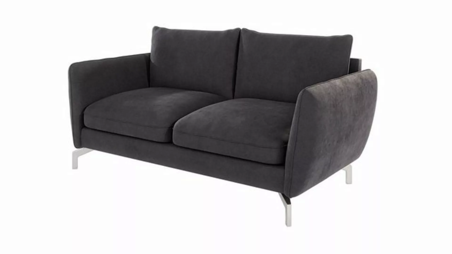 S-Style Möbel 2-Sitzer Modernes Sofa Benita mit Silber Metall Füßen, mit We günstig online kaufen