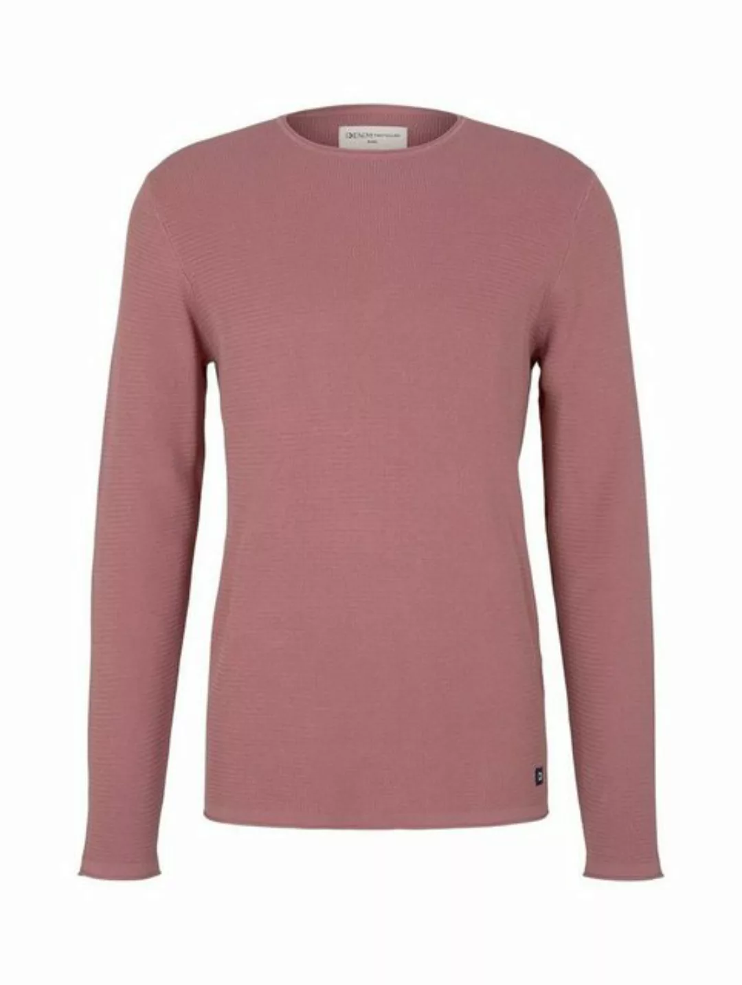 Tom Tailor Denim Herren Rundhals Pullover mit Struktur - Regular Fit günstig online kaufen