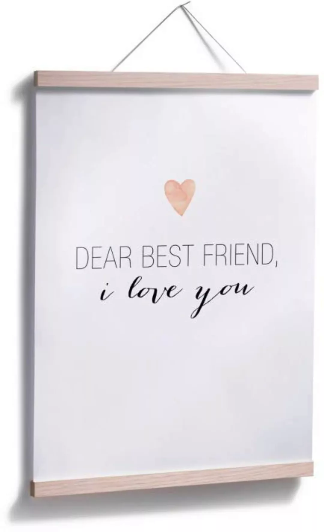 Wall-Art Poster "Zitat Beste Freunde i love you", Schriftzug, (1 St.), Post günstig online kaufen