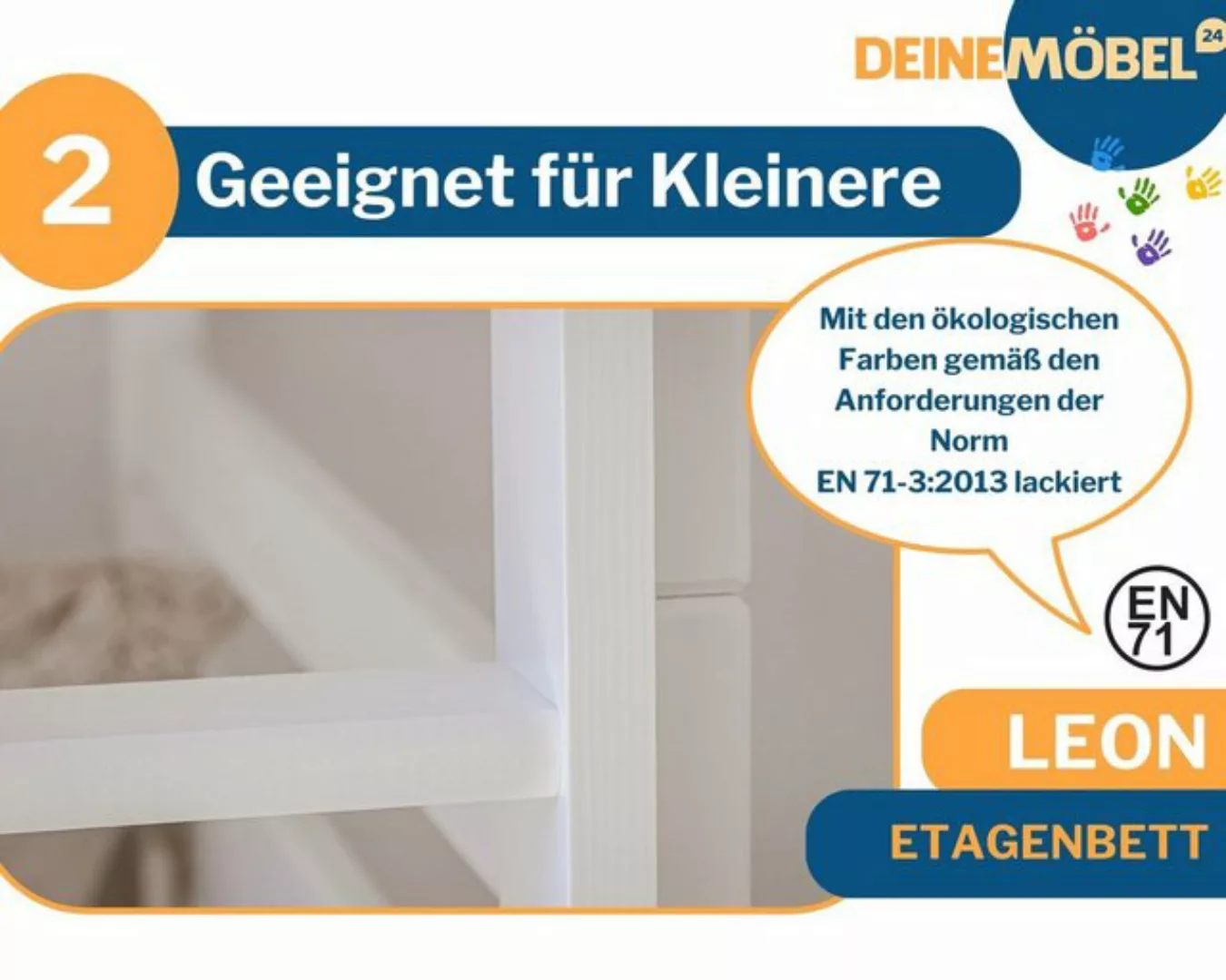 Deine Möbel 24 Etagenbett Hochbett mit Ausziehbett LEON für 3 Kinder 90x200 günstig online kaufen