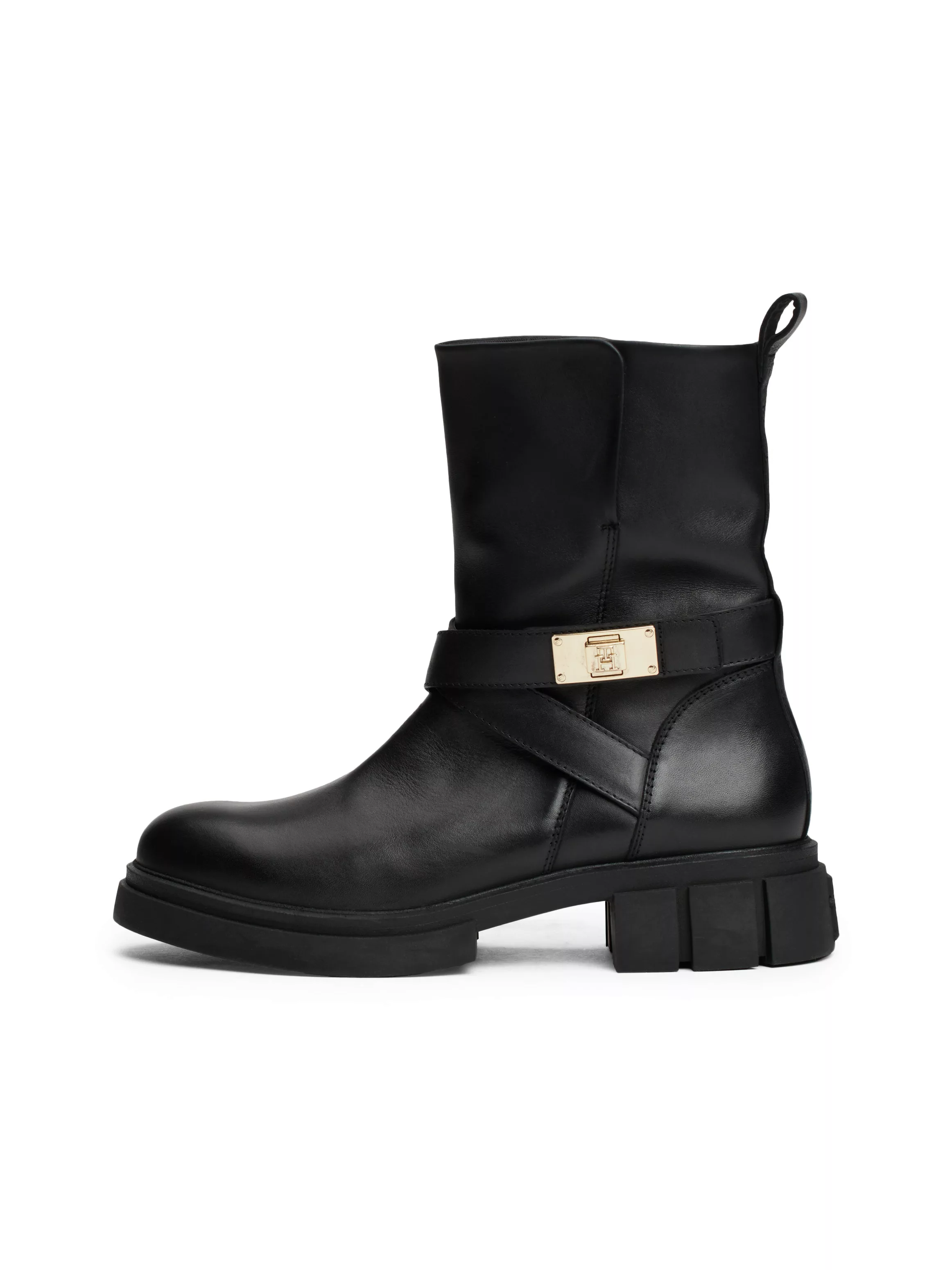 Tommy Hilfiger Bikerboots "BIKER LEATHER", Blockabsatz, Stiefelette, Boots günstig online kaufen