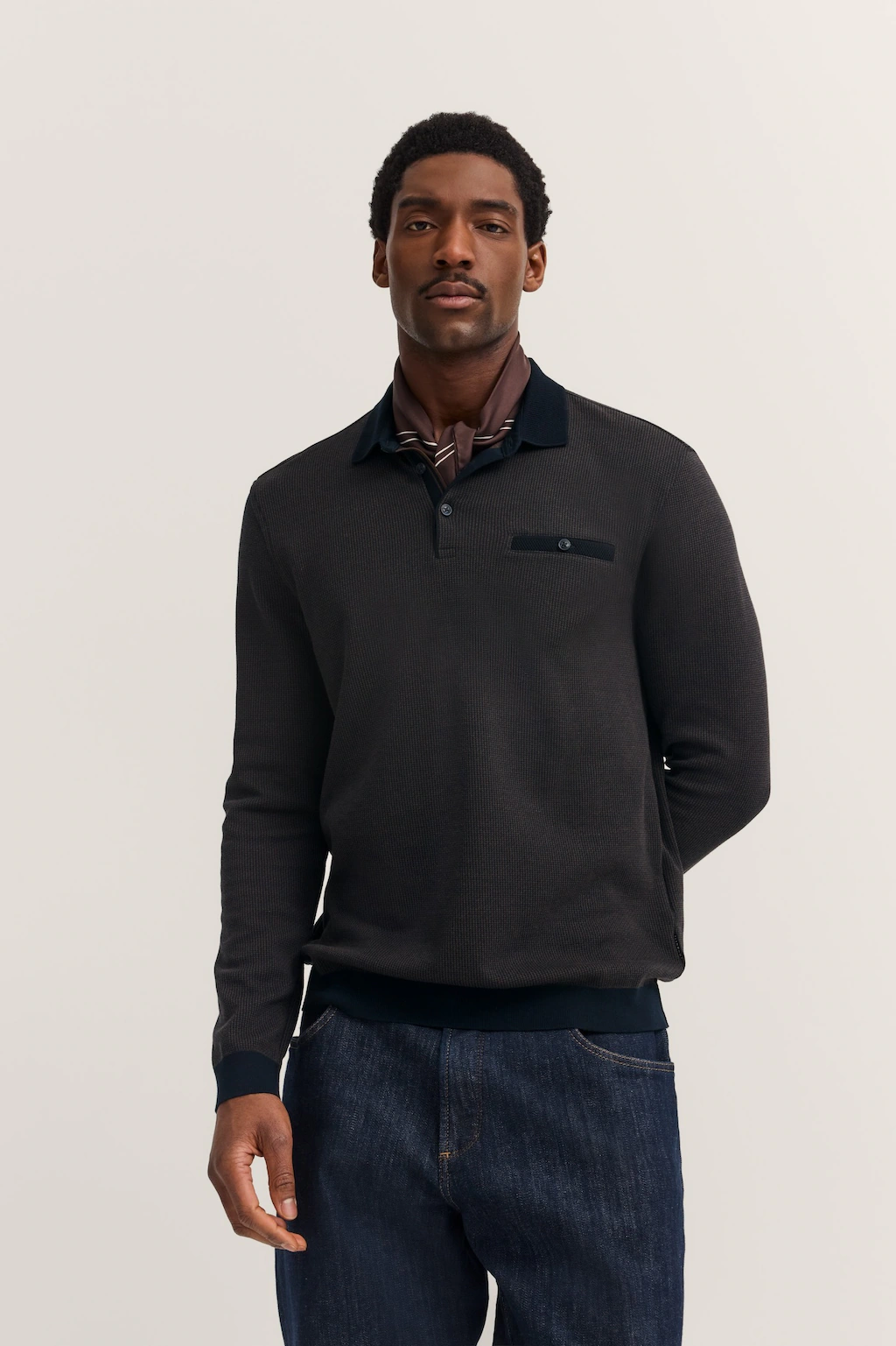 bugatti Langarm-Poloshirt "Modern Fit", mit Brusttasche günstig online kaufen