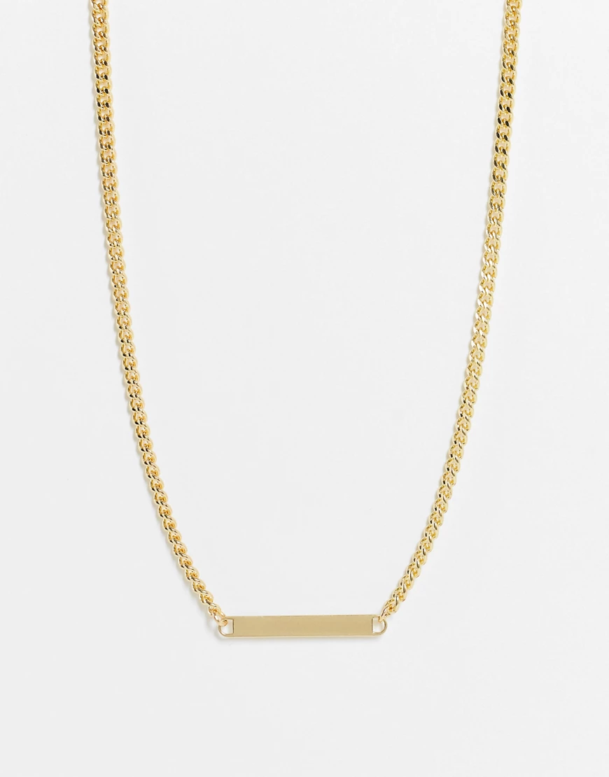 DesignB London Curve – Goldfarbene Halskette mit flachem Anhänger günstig online kaufen