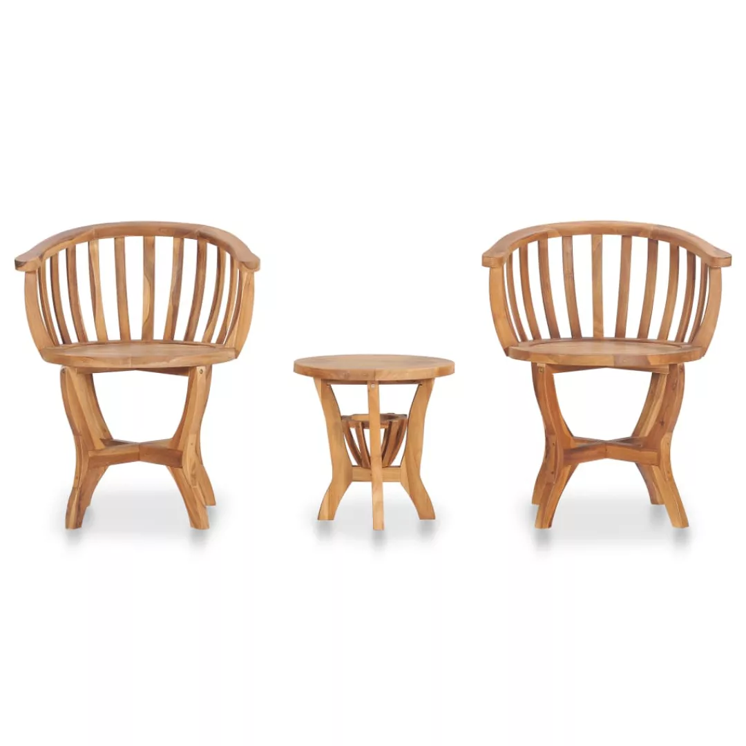 3-tlg. Garten-bistro-set Teak Massivholz günstig online kaufen