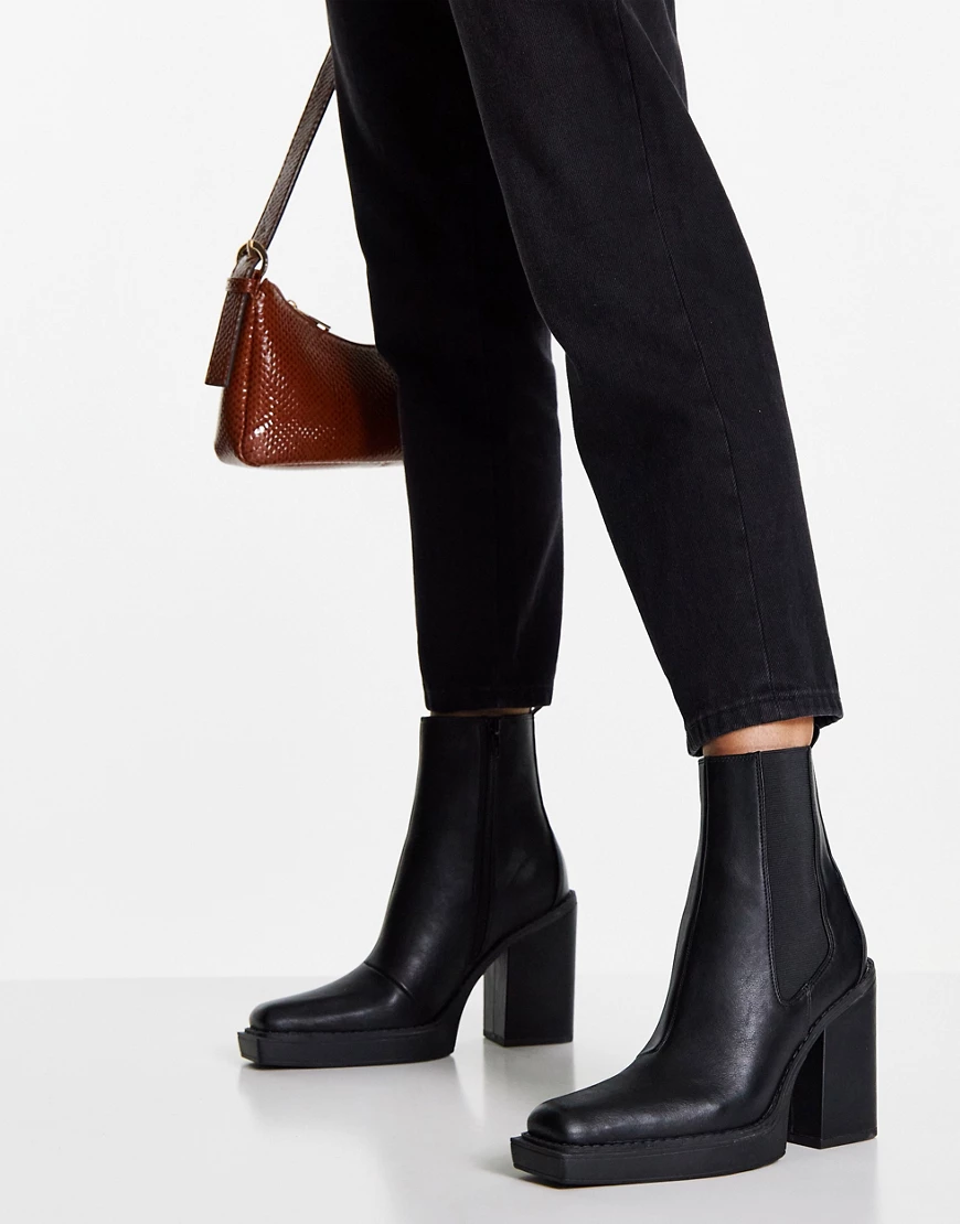 Topshop – Hayden – Hohe Westernstiefel in Schwarz günstig online kaufen