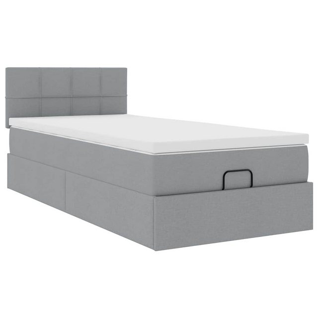 vidaXL Bett Ottoman-Bett mit Matratze Hellgrau 80x200 cm Stoff günstig online kaufen