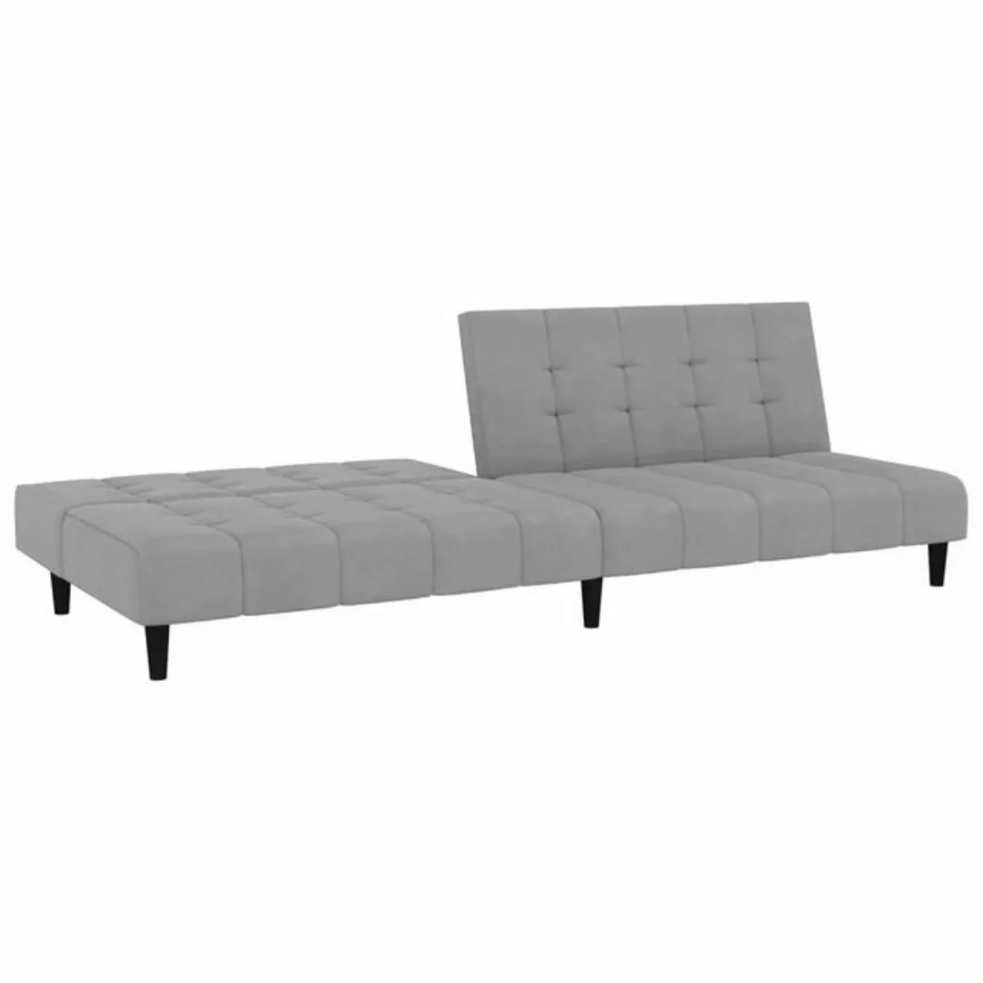 vidaXL Sofa Schlafsofa 2-Sitzer Hellgrau Samt günstig online kaufen