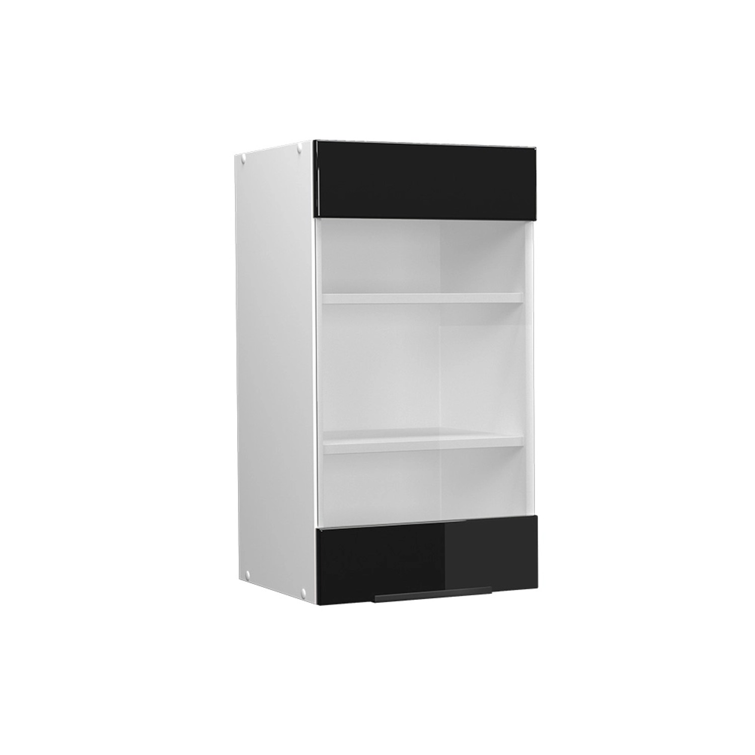 Vicco Glashängeschrank Fame-Line, Schwarz Eiche hochglanz/Weiß, günstig online kaufen