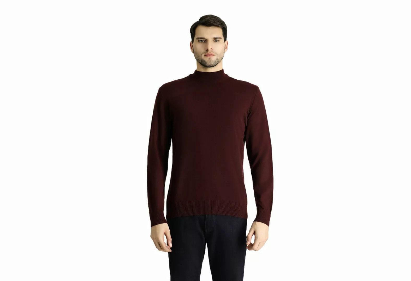 KIGILI Sweater Herren Pullover Slim Fit, Langarmpullover mit Bato-Ausschnit günstig online kaufen