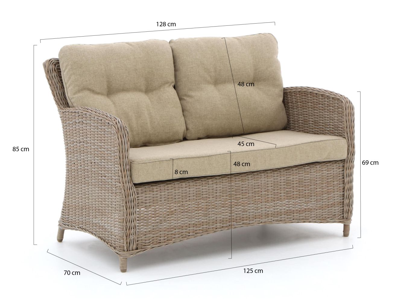 Intenso Leone Gartensofa 128 cm günstig online kaufen