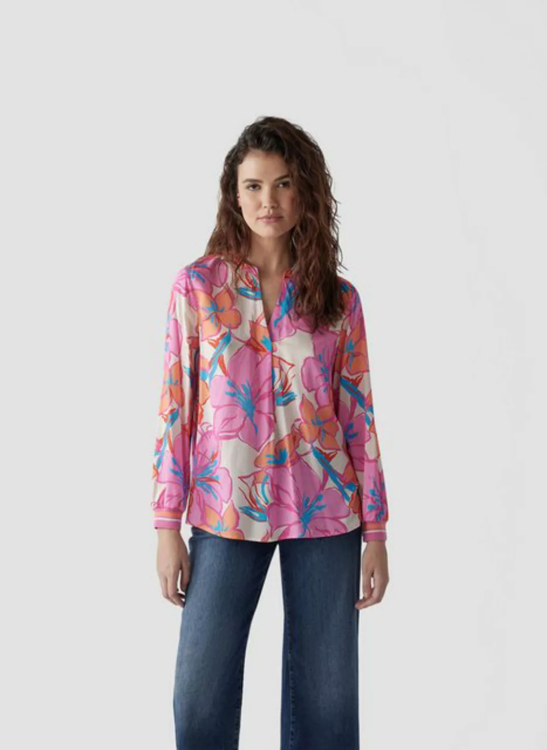 LeComte Klassische Bluse LeComte Farbenfrohe Bluse mit floralem Print günstig online kaufen