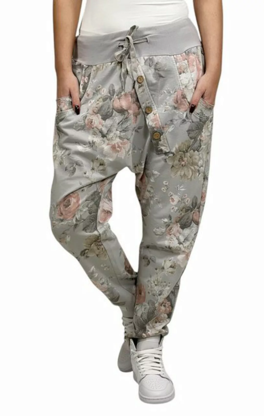 Mississhop Boyfriend-Hose Damen Hose Sweatpants Jogginghose Blumen M.130 günstig online kaufen