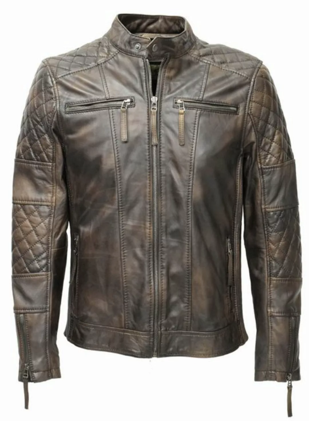 Zimmert Leather Lederjacke Alex weiches gewaschenes Leder, Grün günstig online kaufen