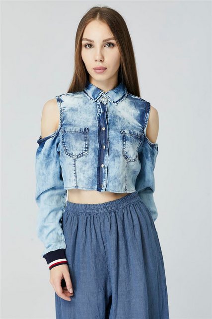 HomeStore Hemdbluse Denim Crop Shirt - Denim Crop Hemd günstig online kaufen