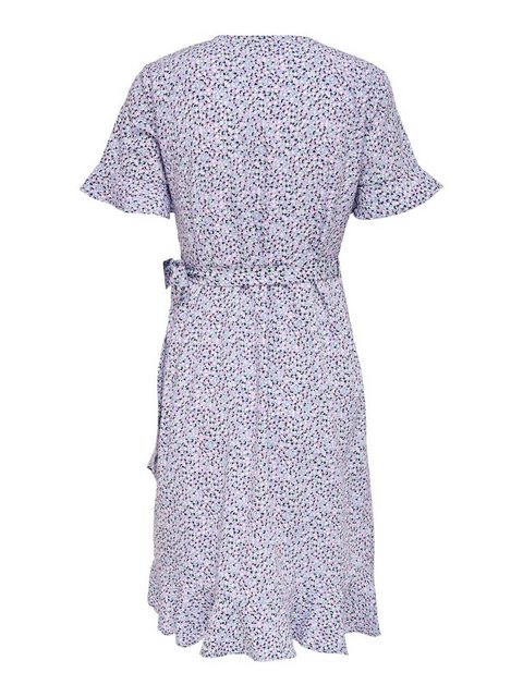 ONLY Shirtkleid Lockeres Kurzarm Midi Blusen Wickelkleid mit Bindegürtel ON günstig online kaufen