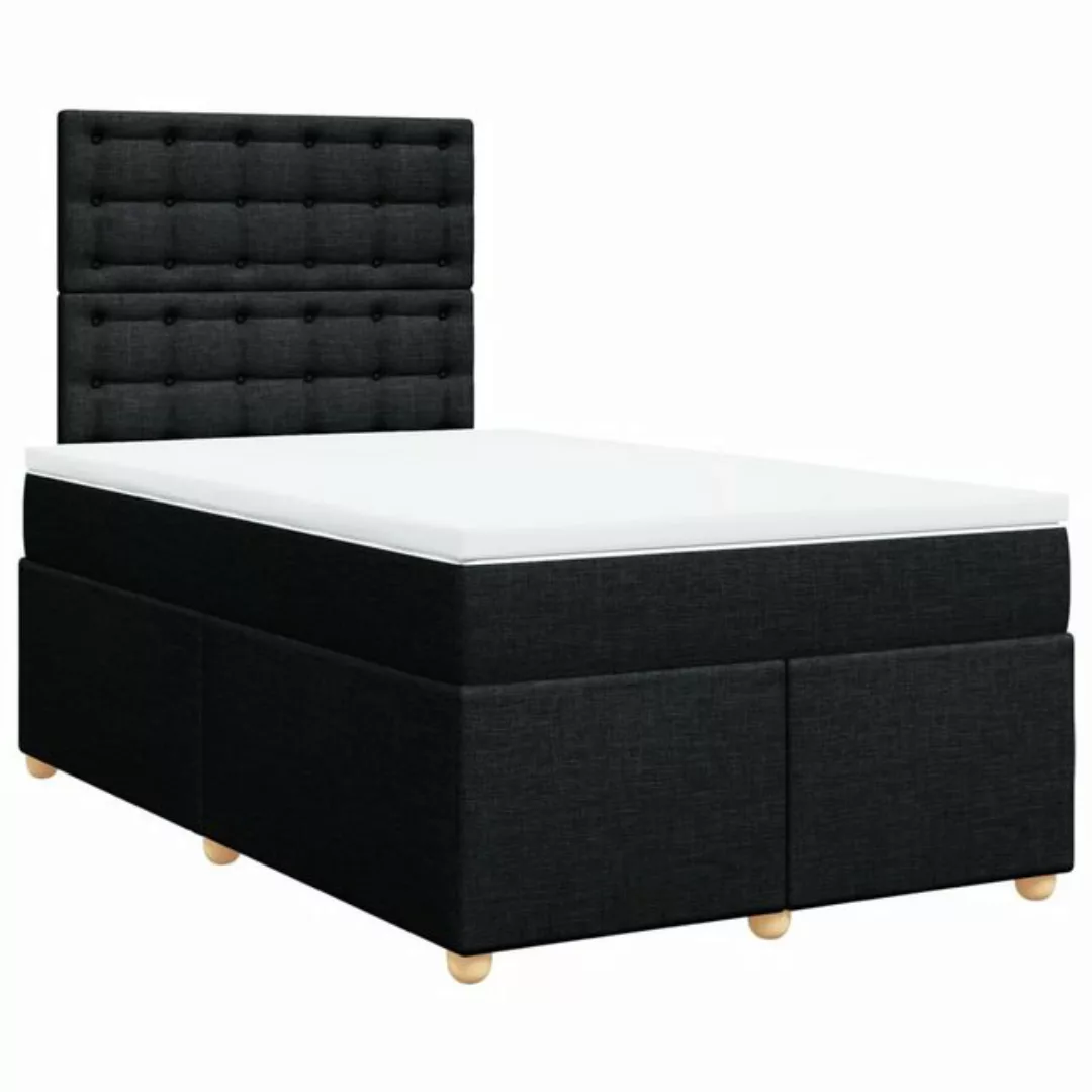 vidaXL Bett Boxspringbett mit Matratze Schwarz 120x190 cm Stoff günstig online kaufen