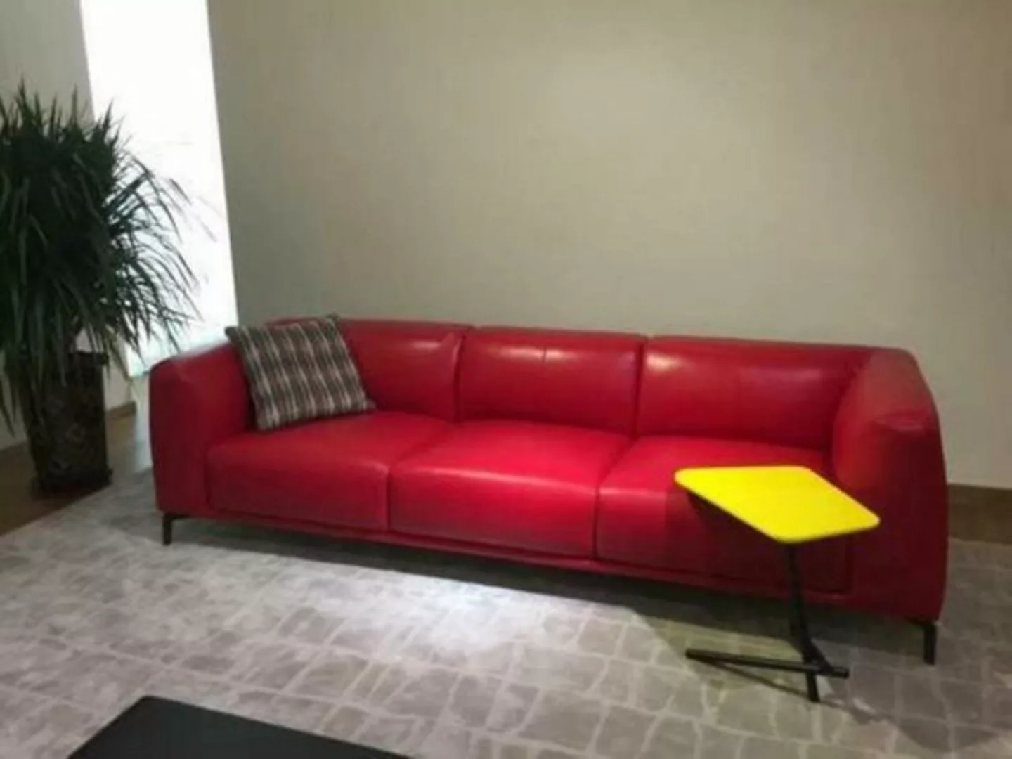 JVmoebel 4-Sitzer, Design XXL Big Sofa Couch Leder Couchen Gelbe 4 Sitzer P günstig online kaufen