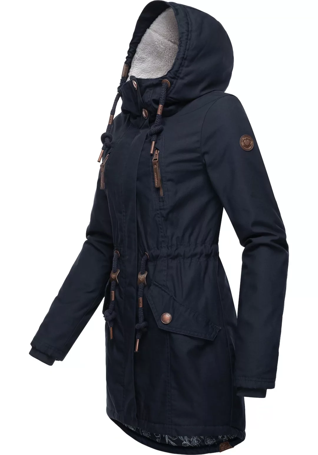 Ragwear Wintermantel "Elsie", stylischer Winterparka mit Kapuze und Teddyfl günstig online kaufen