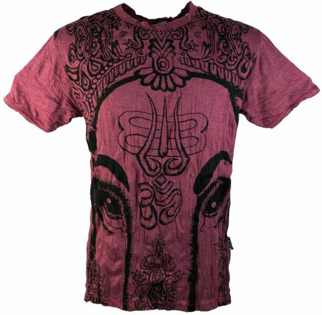 Guru-Shop T-Shirt Sure Herren T-Shirt Ganesh - bordeaux Goa Style, Festival günstig online kaufen