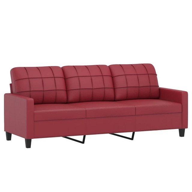 vidaXL Sofa 3-Sitzer-Sofa Couch Weinrot 180 cm Kunstleder günstig online kaufen