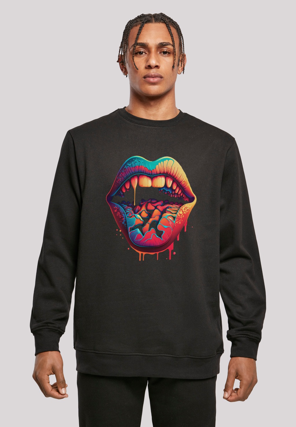 F4NT4STIC Kapuzenpullover "Drooling Lips CREW", Print günstig online kaufen
