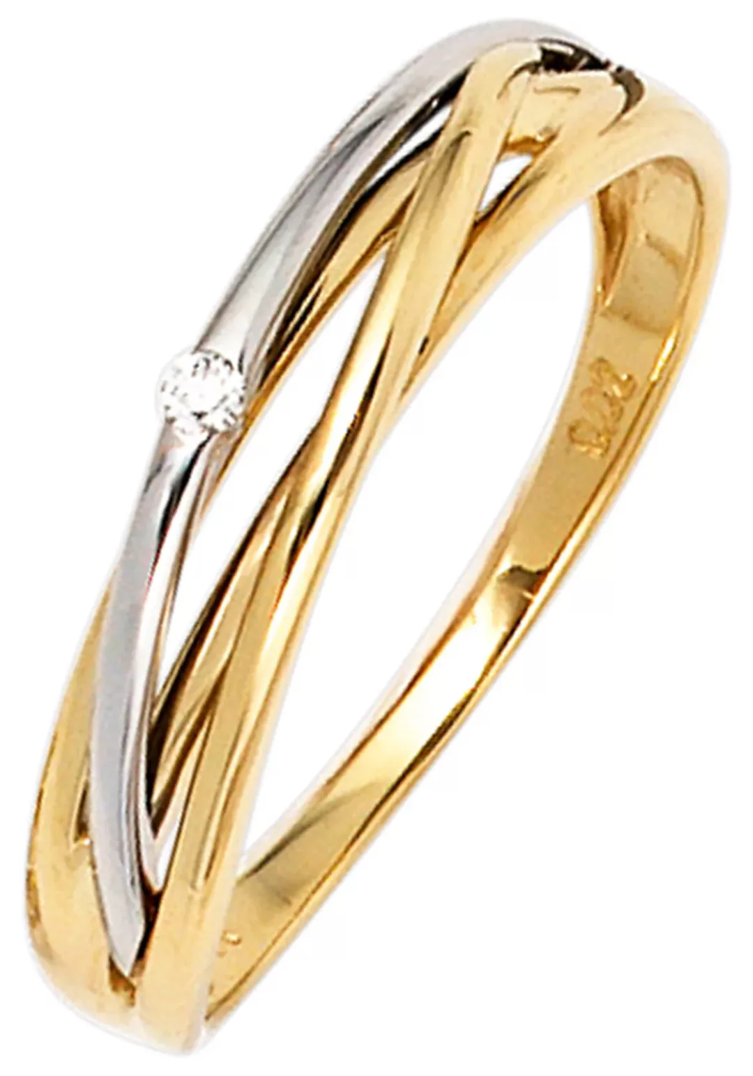 JOBO Solitärring, 585 Gold bicolor mit Diamant 0,02 ct. günstig online kaufen