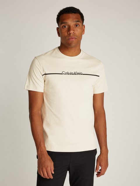 Calvin Klein Rundhalsshirt SPLIT LINE LOGO T-SHIRT mit Logoprint günstig online kaufen