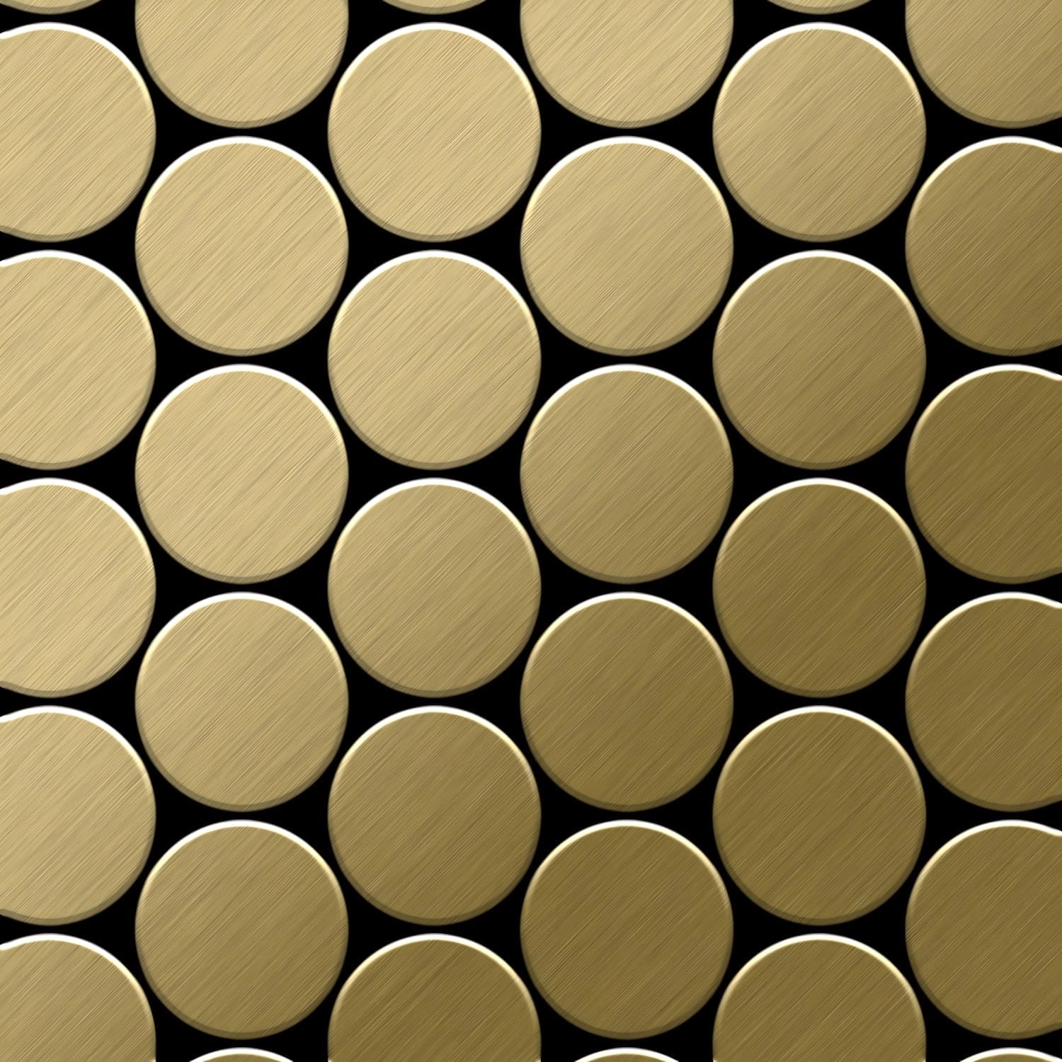 ALLOY Mosaik Fliese Massiv Metall Titan Gebürstet Gold 1,6mm Stark Medallio günstig online kaufen